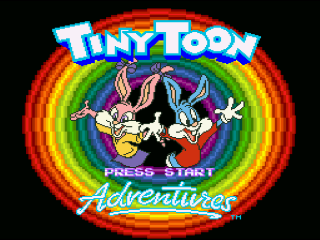Tiny Toon Adventures Buster Busts Loose title screen for Super Nintendo